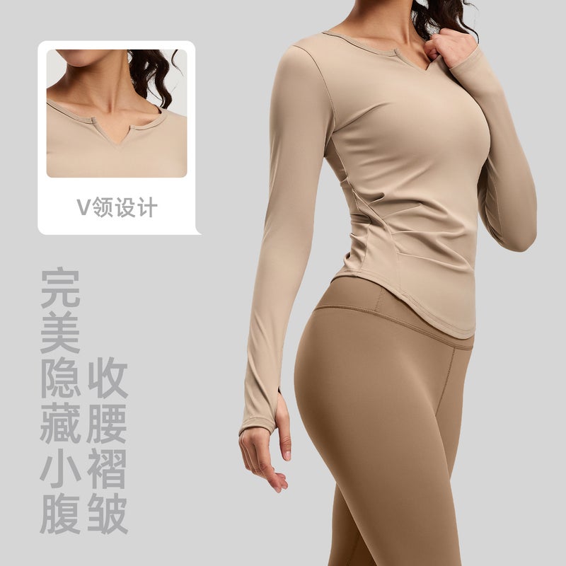 High Stretch V-Neck Sports Set for Fitness Running Cycling Yoga - Image 3