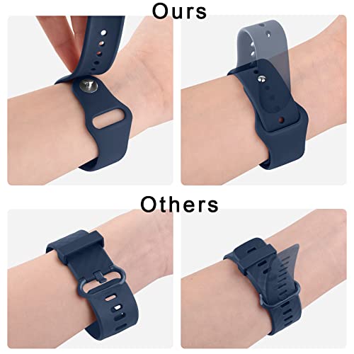 Tobfit Silicone Band for Fitbit Versa 3 4 Fitness Tracker,Soft Sport Strap for Fitbit Sense Fitness Tracker (Watch Not Included), Adjustable Wristband with Metal Buckle for Men Women(S, Navy) - Image 5