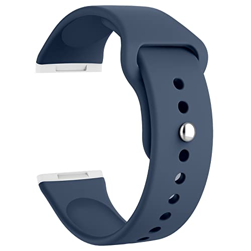 Tobfit Silicone Band for Fitbit Versa 3 4 Fitness Tracker,Soft Sport Strap for Fitbit Sense Fitness Tracker (Watch Not Included), Adjustable Wristband with Metal Buckle for Men Women(S, Navy) - Image 1