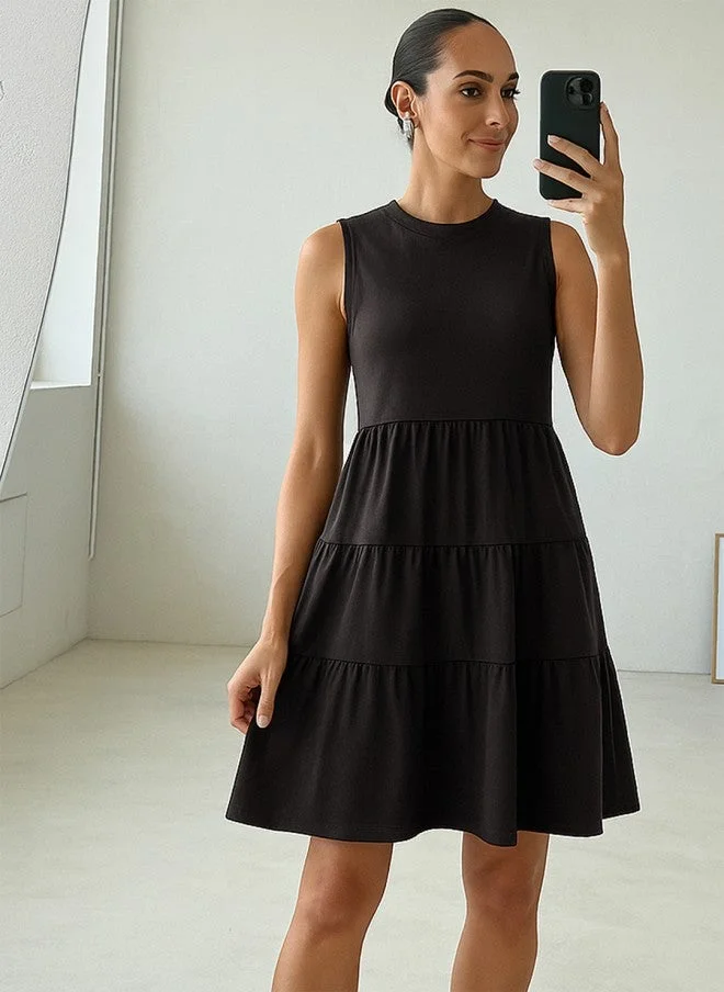 ساسافراس فستان تي شيرت أسود للنساء