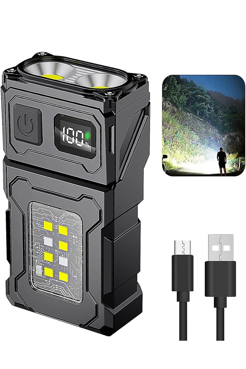 CubeG Multifunctional Outdoor Flashlight Super Bright Led Mini Flashlight for Night Working, Running, Walking and More, USB C Charging Warning Flash Light Mobile Phone Emergency Power Bank - Image 1