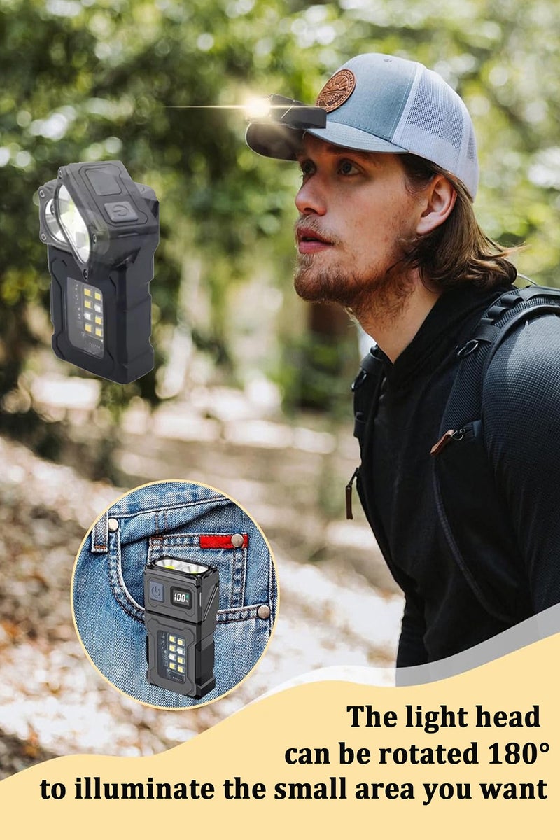 CubeG Multifunctional Outdoor Flashlight Super Bright Led Mini Flashlight for Night Working, Running, Walking and More, USB C Charging Warning Flash Light Mobile Phone Emergency Power Bank - Image 4