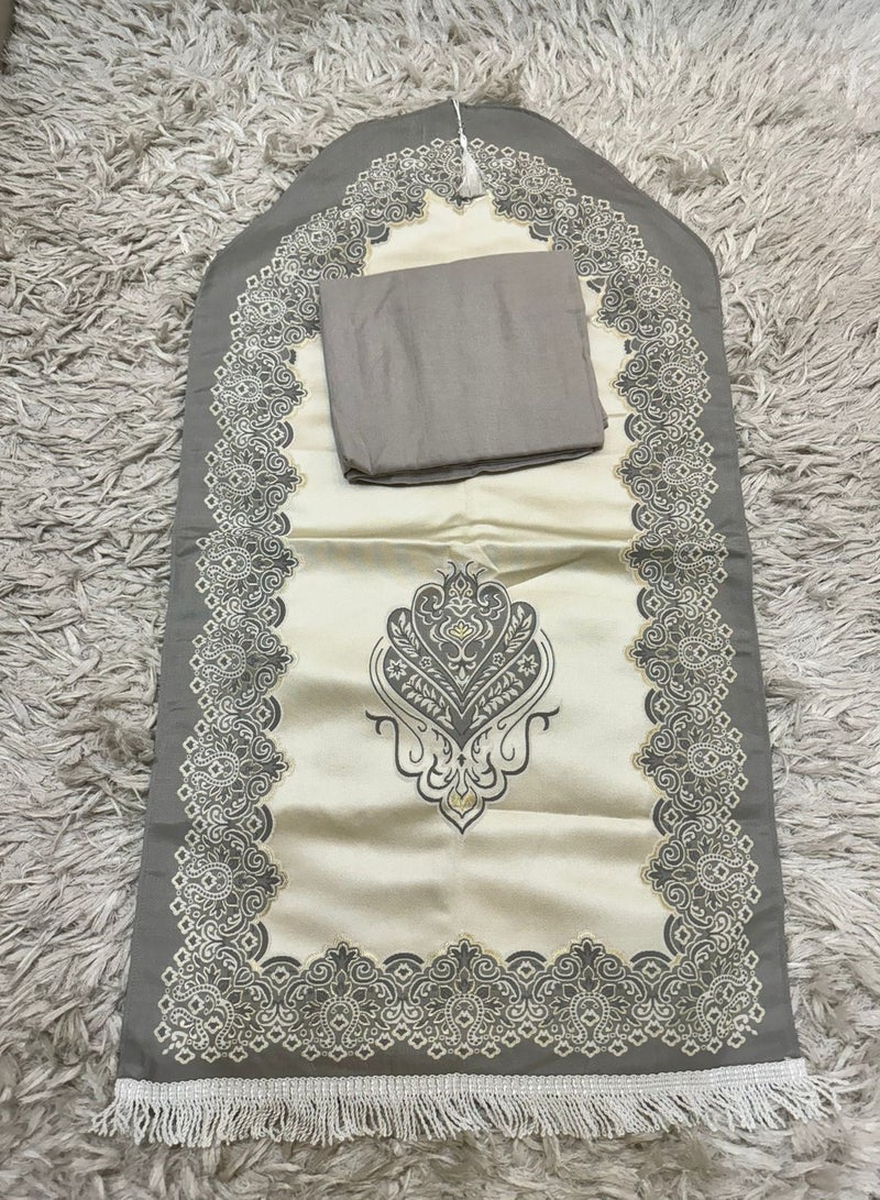 Turkish prayer rug set with soft cotton open sheet - Image 1