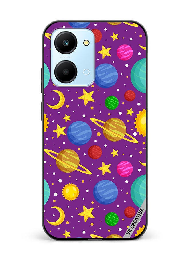 VR CREATIVE Protective Case Cover For Honor Play7T Celestial Bodies Seamless Pattern Design Multicolour - Image 1