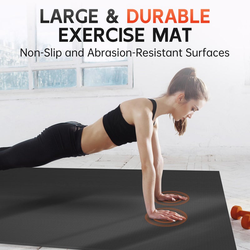 Cybstrax Extra Large Exercise Mat, 10â€™ x 6'/ 8â€™ x 6â€™/ 7â€™ x 5â€™/ 6â€™ x 4â€™- 7MM Thick Workout Mat for Home Gym, High-Density Gym Mat for Home Gym Floor, Non Slip Large Yoga Mat - Image 4
