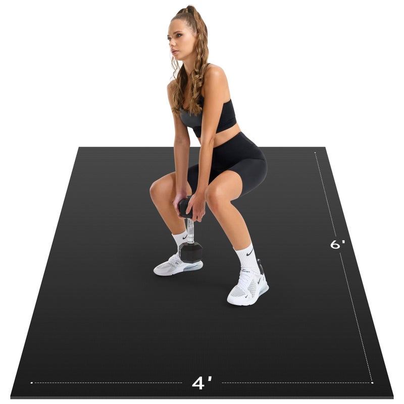 Cybstrax Extra Large Exercise Mat, 10â€™ x 6'/ 8â€™ x 6â€™/ 7â€™ x 5â€™/ 6â€™ x 4â€™- 7MM Thick Workout Mat for Home Gym, High-Density Gym Mat for Home Gym Floor, Non Slip Large Yoga Mat - Image 1