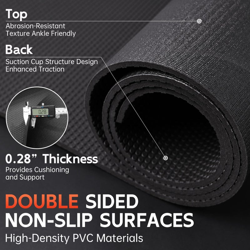 Cybstrax Extra Large Exercise Mat, 10â€™ x 6'/ 8â€™ x 6â€™/ 7â€™ x 5â€™/ 6â€™ x 4â€™- 7MM Thick Workout Mat for Home Gym, High-Density Gym Mat for Home Gym Floor, Non Slip Large Yoga Mat - Image 2