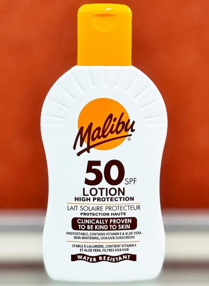 Malibu SPF 50 Lotion High Protection Water Resistant 200ML - Image 1