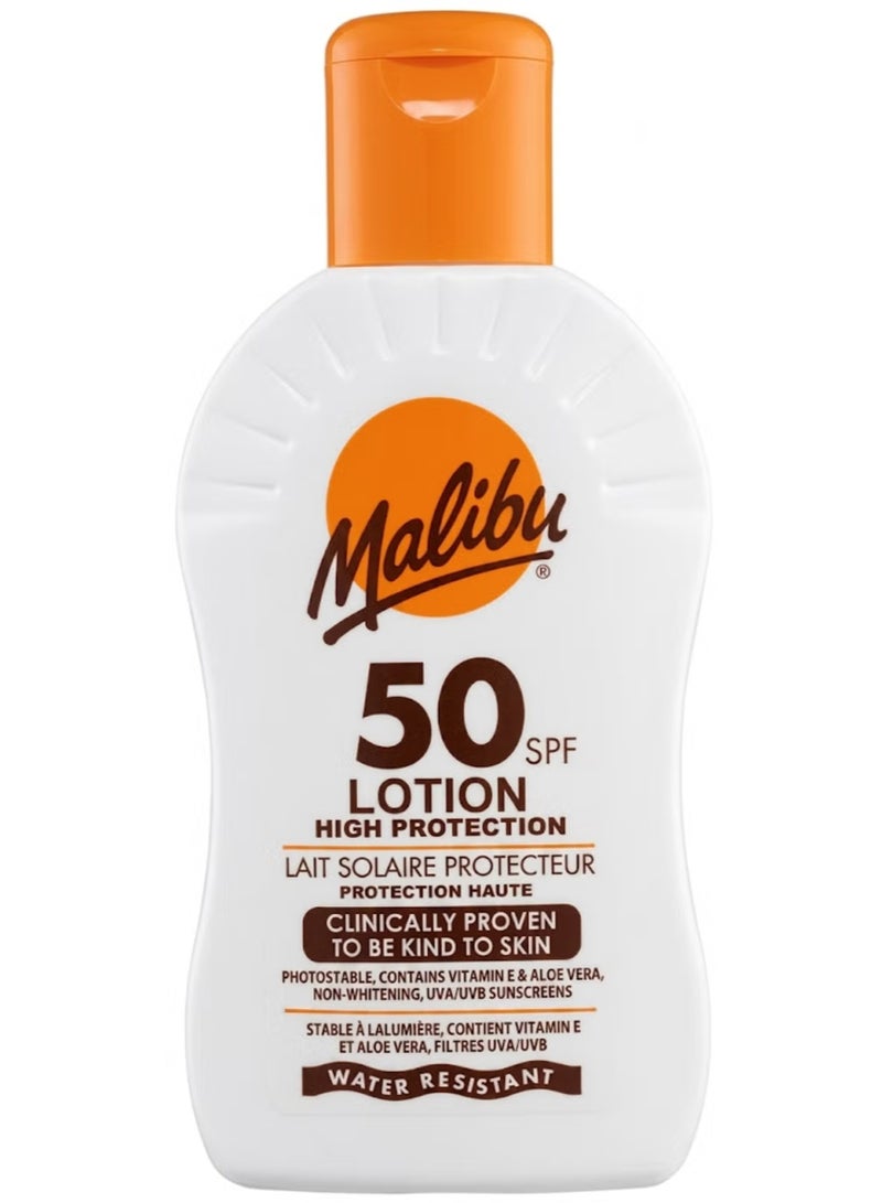 Malibu SPF 50 Lotion High Protection Water Resistant 200ML - Image 2