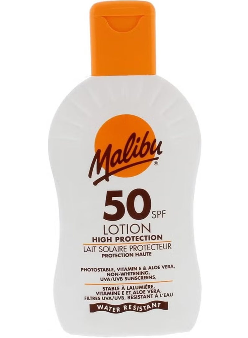 Malibu SPF 50 Lotion High Protection Water Resistant 200ML - Image 3