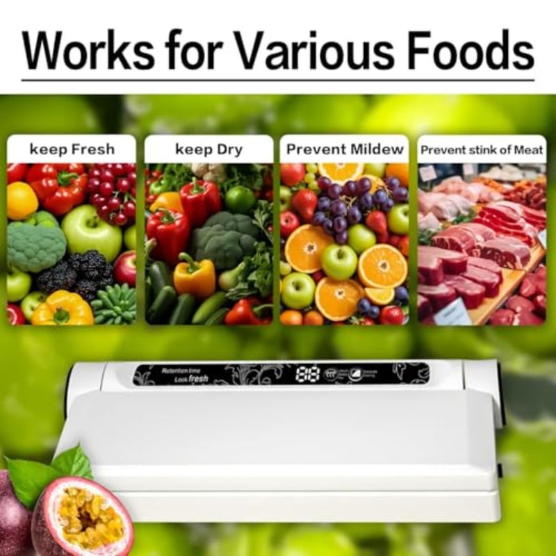 Portable vacuum sealer for kitchen, travel, camping: 75KPA suction, dry/moist modes, BPA-free bags, digital timer, lightweight design - Image 4