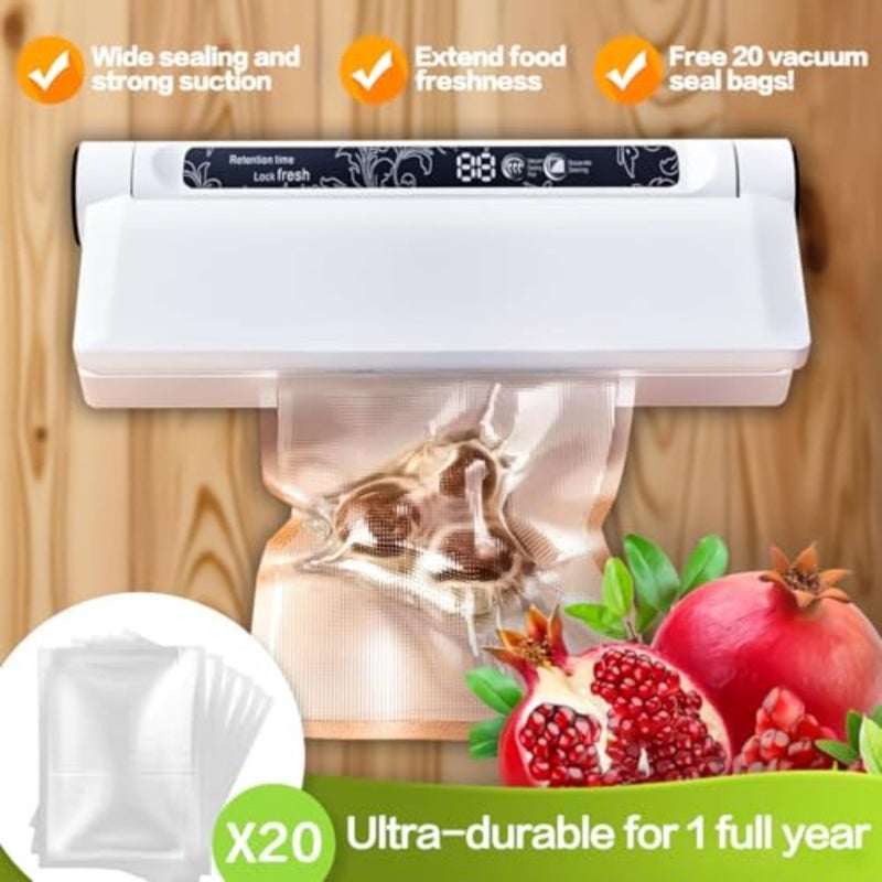 Portable vacuum sealer for kitchen, travel, camping: 75KPA suction, dry/moist modes, BPA-free bags, digital timer, lightweight design - Image 5
