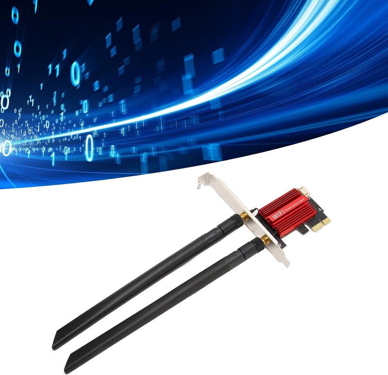 كارت شبكة PCIe سريعة BT4.2 بمحول هوائي مزدوج لأنظمة التشغيل 7، 8، 10، 11، بسرعة 1200 ميجابت في الثانية لمحبي الألعاب - Image 3