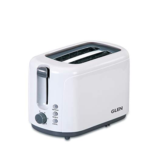 Glen Electric Auto Pop-up 2 Slice Toaster, 750W, 6 Level Browning Control, Removable Crumb Tray - White (3019) - Image 1