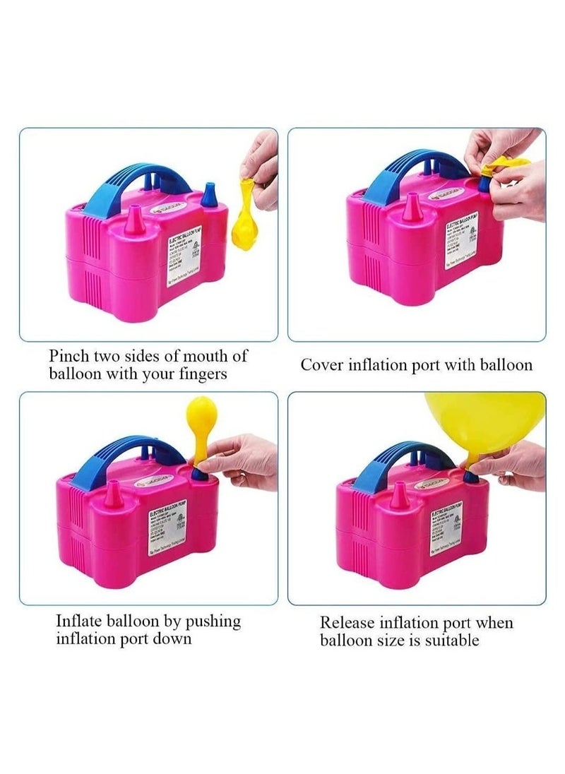 ELTRAZONE Portable Dual Nozzle Electric Balloon Blower Pump Inflator For Birthday House Anniversary Party Bedroom Decoration M - Image 3