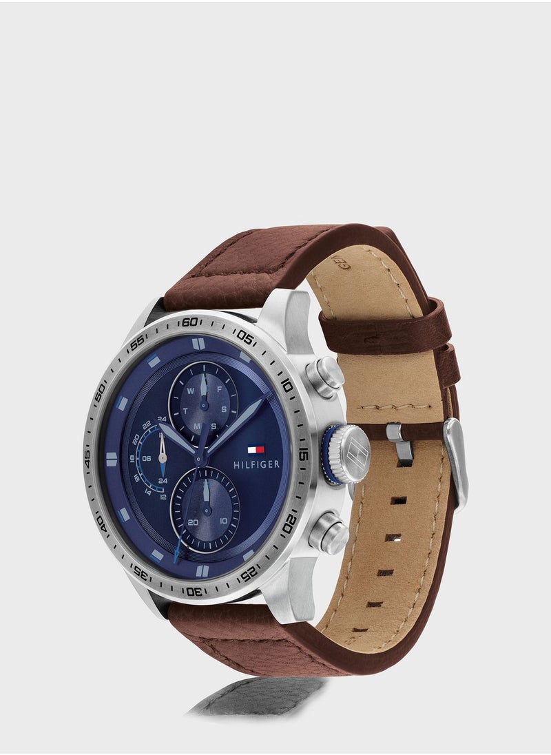 TOMMY HILFIGER - Leather Strap Analog Watch - Image 1
