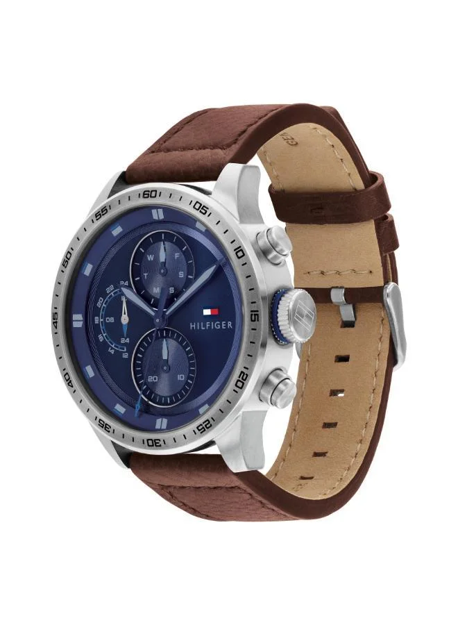 TOMMY HILFIGER  Tommy Hilfiger Analogue Multifunction Quartz Watch for men with Light Brown Leather strap - 1791807 for Men | Best Price UAE