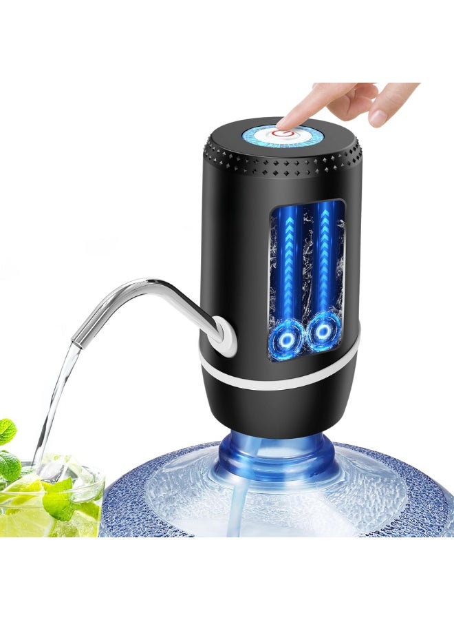 5-Gallon Water Pump, USB Charging Automatic Electric Water Dispenser with Rechargeable Battery, Portable Water Jug Pump for Home, Kitchen, Office, Living Room, Camping, Travel, Universal for 3-5 Gallon Bottles, Easy One-Button Operation - Image 1