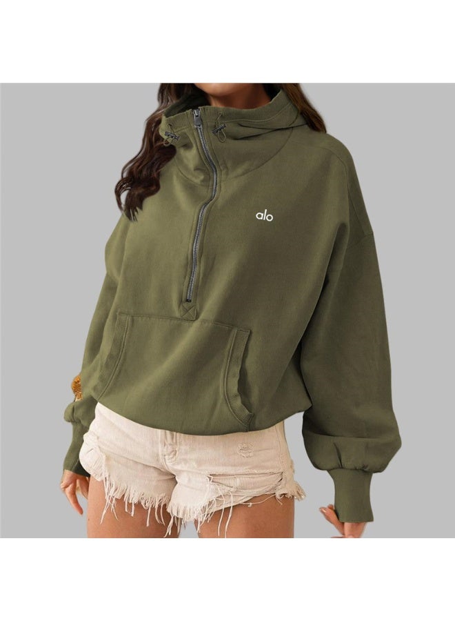 ألو يوغا هودي رياضي بأكمام طويلة من ألّو بتصميم أمريكي لليوغا والراحة - Image 1