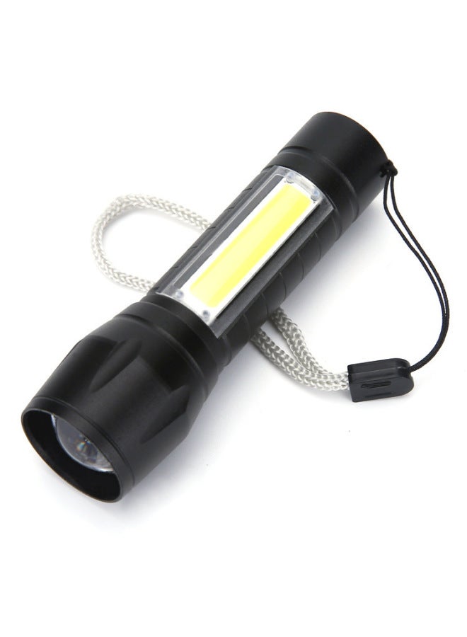 Portable Mini Emergency LED Flashlight Aluminum Alloy Strong Light Adjustable Focus Searchlight Rechargeable Home Use Small Torc-Color:511 Plastic USB Cable Bubble Bag  - Image 1