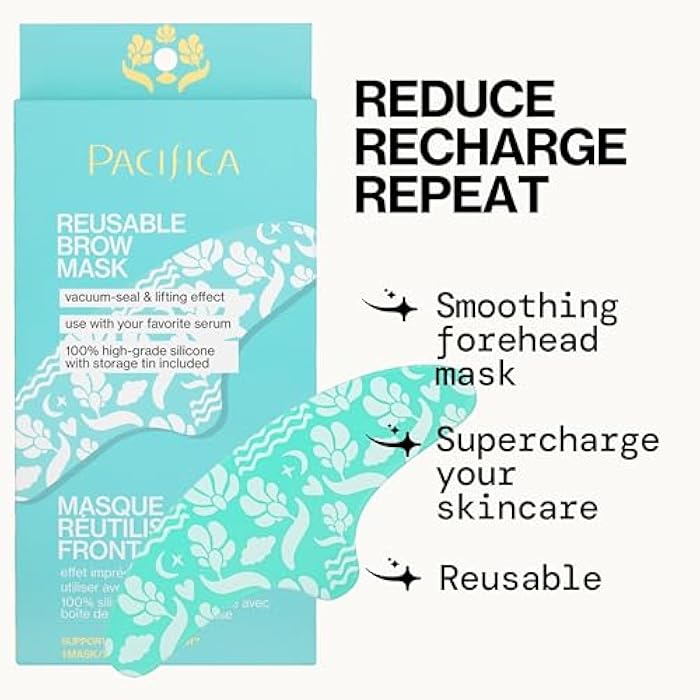 Pacifica Reusable Brow Mask – 100% Silicone Forehead Wrinkle Patch for Brow Lift, Reusable Anti-Wrinkle Pad Smooths Frown Lines, Vegan, Fragrance-Free, Vegan & Cruelty-Free, 1 Piece - Image 5