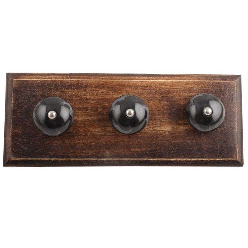 Indian-Shelf IndianShelf Handmade Wooden Running Rein Deer Wall Hooks Hangers Holders 1004 cm Black 1 Piece 