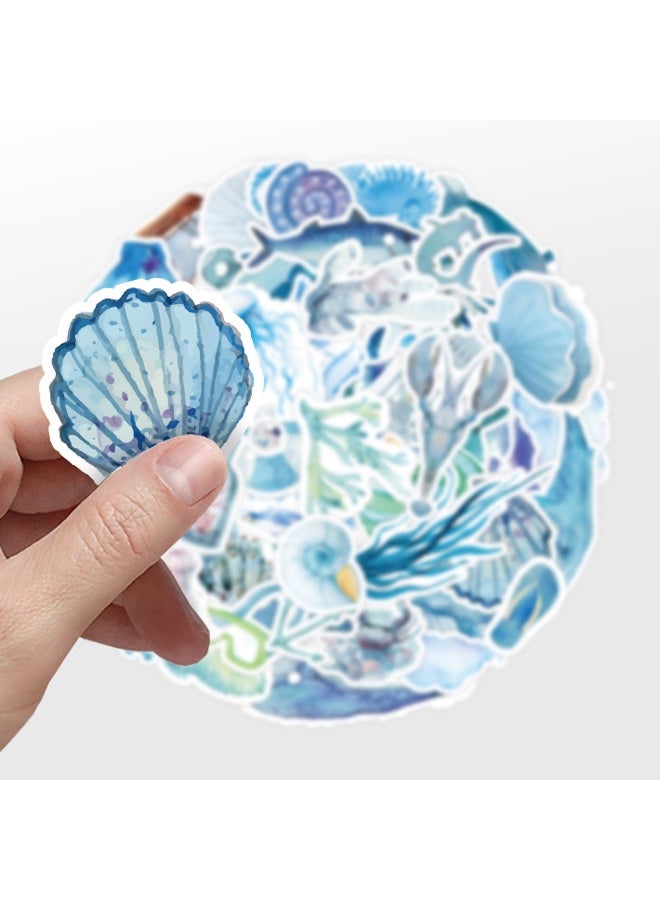 50Pcs Ocean Animals Stickers Cute Sea Decal for Teens Girls Boys Kids Waterproof Vinyl Stickers for Laptop Tablet Phone Water Bottle Bike Luggage Cup Computer Mug Animals Decals Pack - Image 4