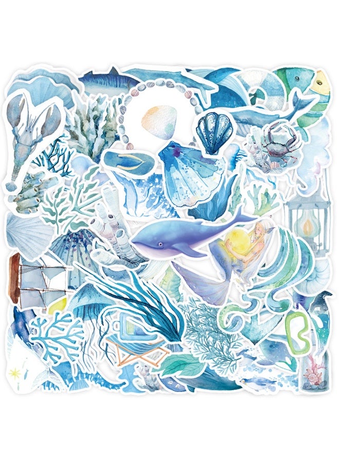50Pcs Ocean Animals Stickers Cute Sea Decal for Teens Girls Boys Kids Waterproof Vinyl Stickers for Laptop Tablet Phone Water Bottle Bike Luggage Cup Computer Mug Animals Decals Pack - Image 1
