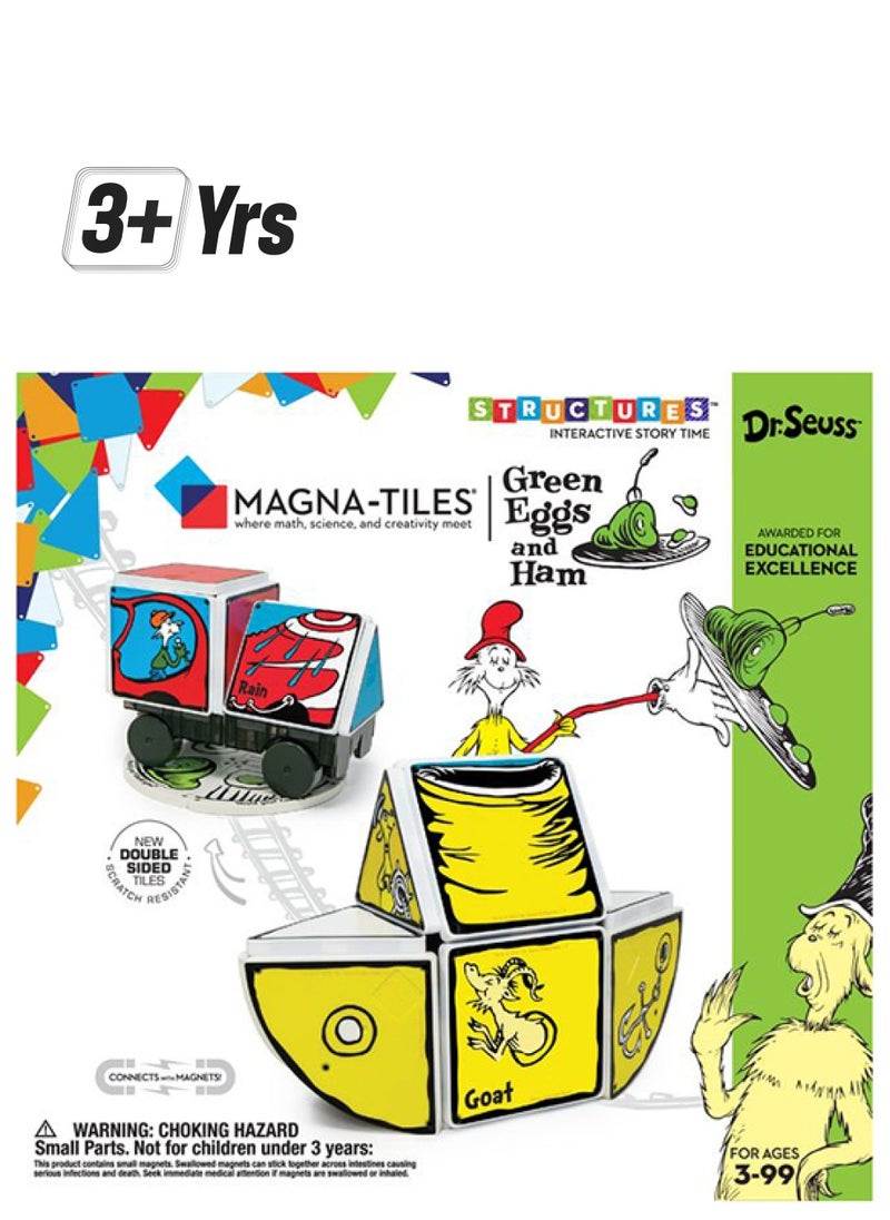 MAGNA-TILES - 21 Piece Create-on Dr. Seuss Green Eggs And Ham Magna-tiles Structure Set, Kids Building Toys For Ages 3+ - Image 1