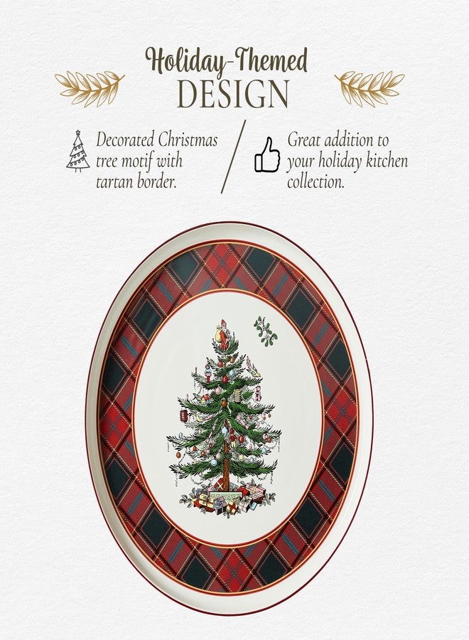 Spode Christmas Tree Lazy Susan - Tartan Plaid, Non Skid 360 Degree Rotation, Holiday Space Saver for Kitchen, Cabinet, Pantry, Rotating Spice Rack Organization for Easy Access, Festive Entertaining - Image 3