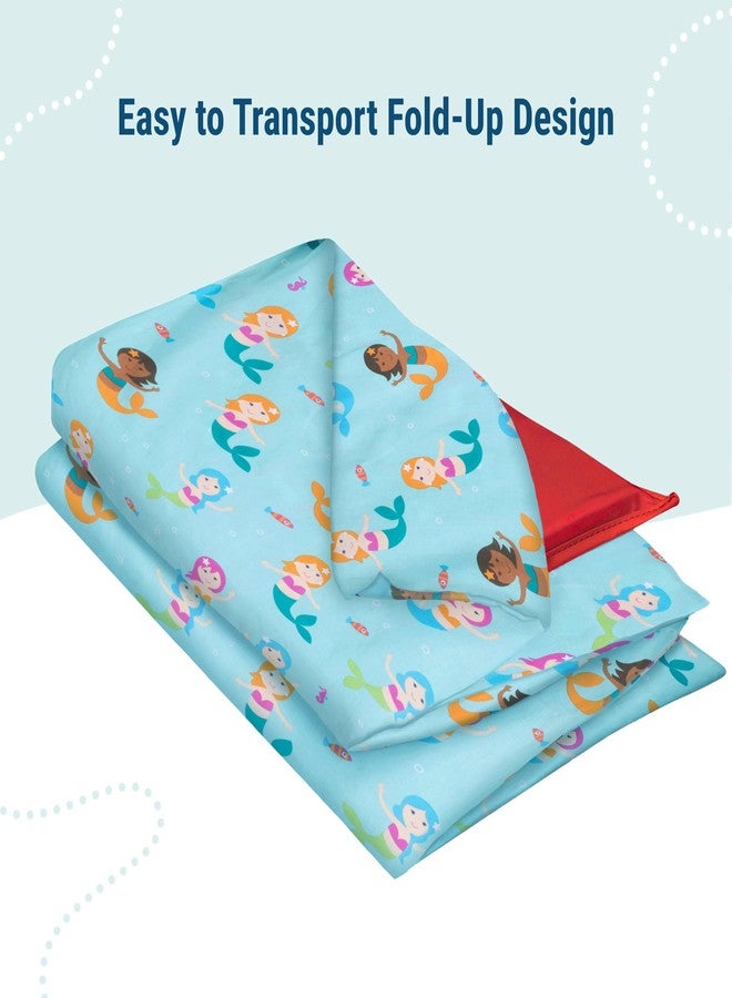 Wildkin Kids Cotton Nap Mat Cover - Soft, Sewn-in Flap, Durable & Fits 1.5" Vinyl Sleep Mats - Mermaids - Image 4