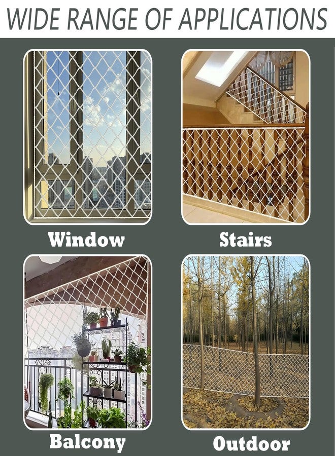 WEISGJA Cat Balcony Net, Large Cat Netting Pet Anti-Fall Safety Netting White Nylon Dogs Cats Climbing Net Pet Mesh Fence for Balcony, Stair, Window, Outdoors (10x3.3ft) - Image 3