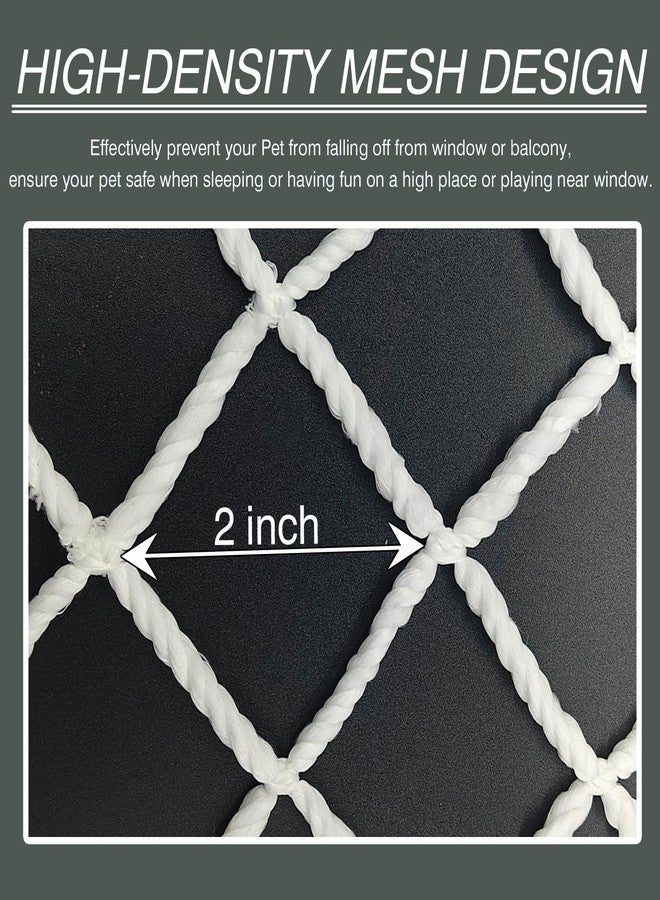 WEISGJA Cat Balcony Net, Large Cat Netting Pet Anti-Fall Safety Netting White Nylon Dogs Cats Climbing Net Pet Mesh Fence for Balcony, Stair, Window, Outdoors (10x3.3ft) - Image 5