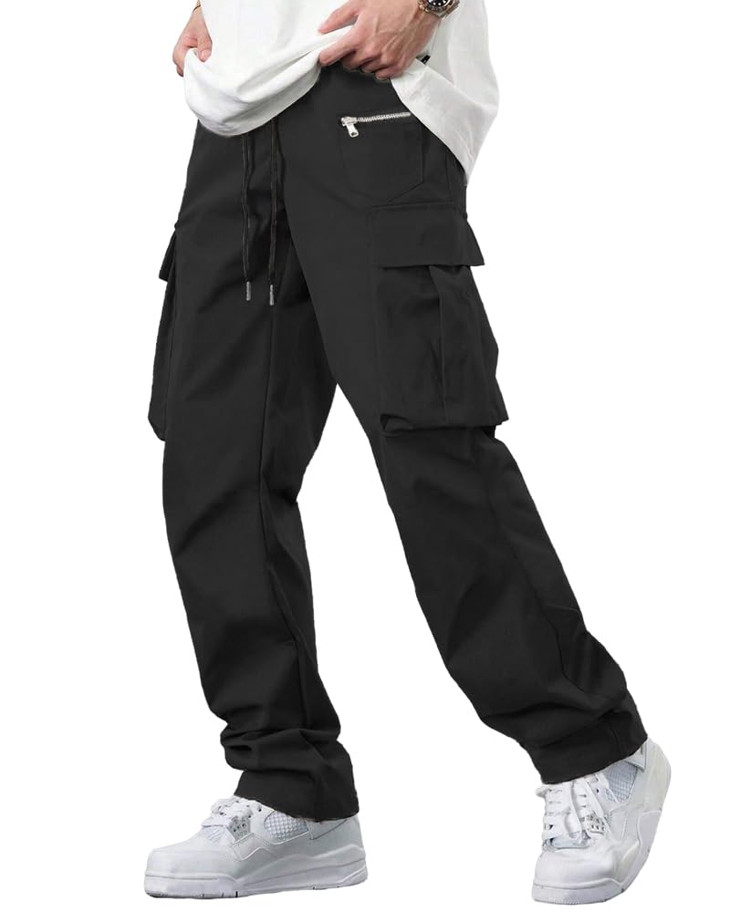 Noble Monk Men's Cargo Pant | Drawstring | Solid Cargo | Multi Pockets Trackpant - Image 1