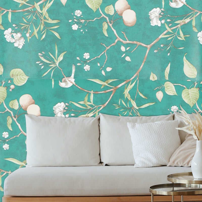 2 Rolls Chinese Style Green Wallpaper Self-adhesive Wallpaper Bedroom Wallpaper - Image 5