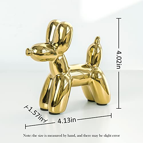 Notakia Cute Ceramics Balloon Dog Statue Crafts Living Room Desktop Decorations,Handmade Modern Small Ceramic Animal Statue Ornament Home Decor Accents - Image 3