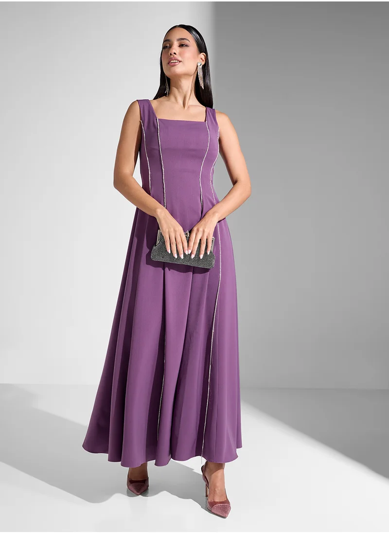 Akadia Fashion A-Line Purple Dress