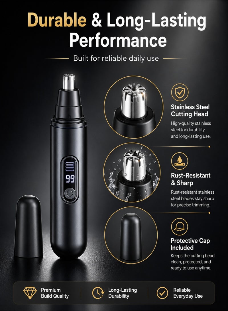 PEI  AN Electric Nose Hair Trimmer with USB Rechargeable, Ear Hair Trimmer for Unisex, Painless Nose Ear Hair Remover with LED Display - Image 5