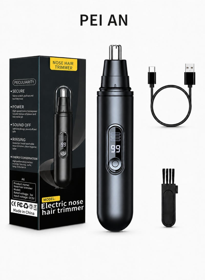 PEI  AN Electric Nose Hair Trimmer with USB Rechargeable, Ear Hair Trimmer for Unisex, Painless Nose Ear Hair Remover with LED Display - Image 1