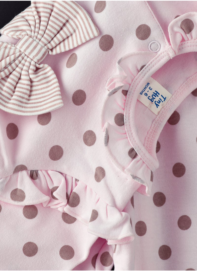 Tiny Hug Baby Girls' Cotton Knit Sleepsuit  - Image 4