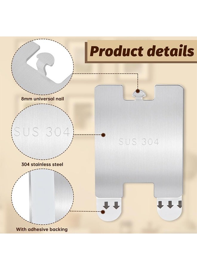 Sweet Life 4Pcs Metal Picture Frame Hangers Damage Free Hanging, Adhesive Sawtooth Picture Hanging Hooks Without Nails No Damage Picture Wall Hangers Art Hanger Hooks for Home Door Closet  - Image 3