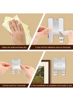 4Pcs Metal Picture Frame Hangers Damage Free Hanging, Adhesive Sawtooth Picture Hanging Hooks Without Nails No Damage Picture Wall Hangers Art Hanger Hooks for Home Door Closet - pzsku/Z0A883C345B50CE35DAA8Z/45/_/1739514298/f9a18ad0-8aed-4616-9534-0602d693f0fa