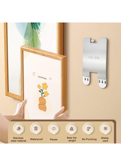 4Pcs Metal Picture Frame Hangers Damage Free Hanging, Adhesive Sawtooth Picture Hanging Hooks Without Nails No Damage Picture Wall Hangers Art Hanger Hooks for Home Door Closet - pzsku/Z0A883C345B50CE35DAA8Z/45/_/1739514307/ebc2807d-6ac8-4331-a5f8-bdec42e5787b