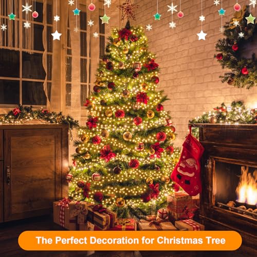 NovaFloat 200 LED Christmas Cluster Lights, Christmas Firecrackers String Lights, Waterproof 8 Modes for Outdoor Indoor Xmas Tree Party Warm White - Image 4