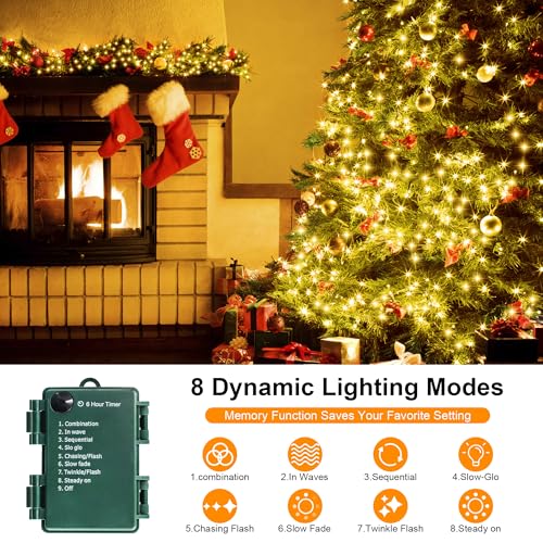 NovaFloat 200 LED Christmas Cluster Lights, Christmas Firecrackers String Lights, Waterproof 8 Modes for Outdoor Indoor Xmas Tree Party Warm White - Image 3