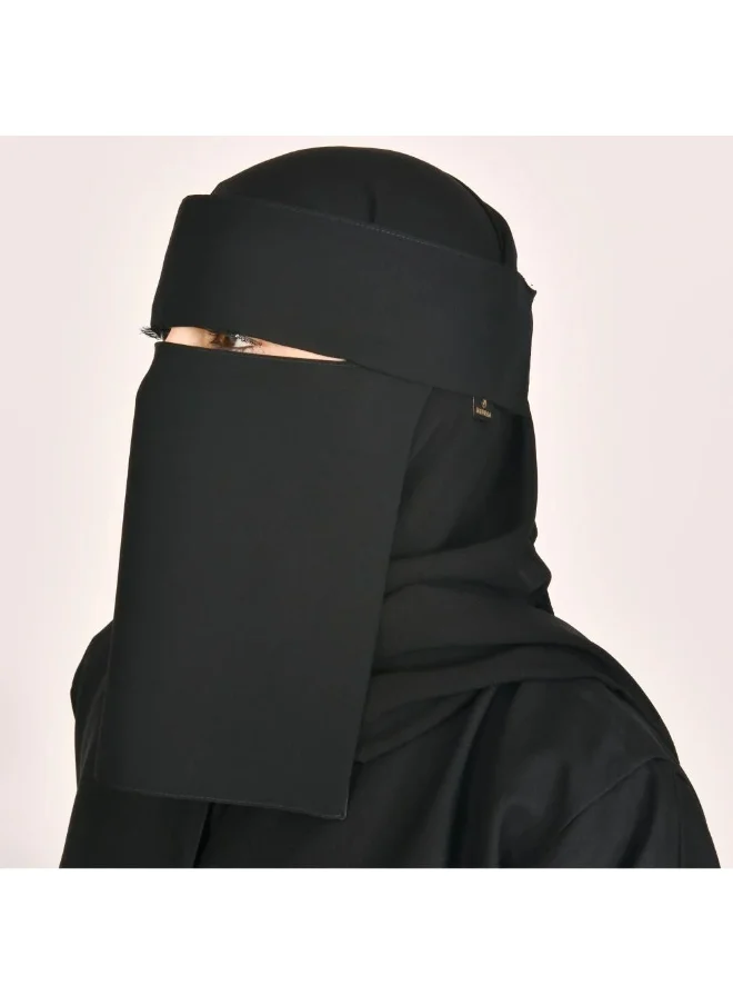 lamha abaya Short silk-lined sun veil with tie closure