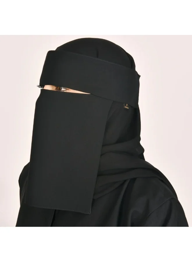 lamha abaya Short silk-lined sun veil with tie closure