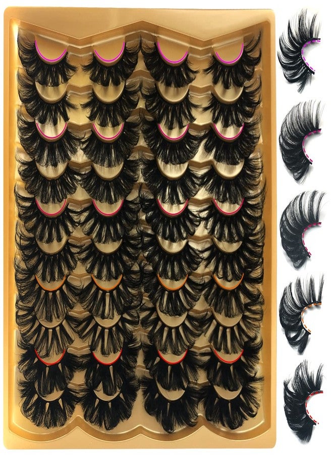 TMIELYBS 25MM Mink Lashes 25 mm False Eyelashes Long 20 Pairs Pack Dramatic 5D Full Volume Fake Eyelashes 5 Styles Wispy Curly Mink Eyelashes Wholesale, by TIMELABS - Image 1
