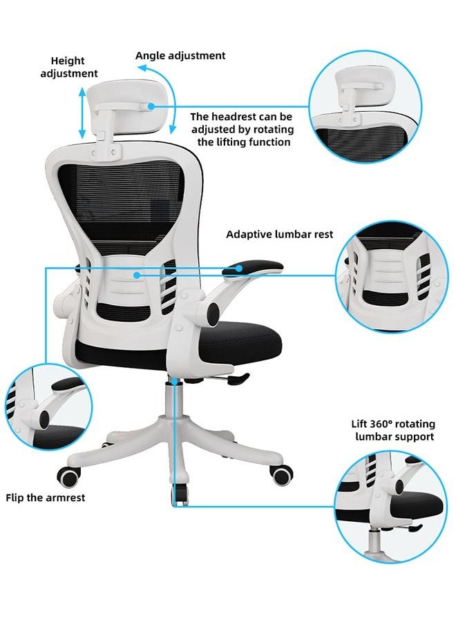 Arabest Ergonomic Office Chair - High Back Desk Chair with Adjustable Lumbar Support, Headrest & 3D Metal Armrest - 130°Rocking Mesh Computer Chair  - Image 4