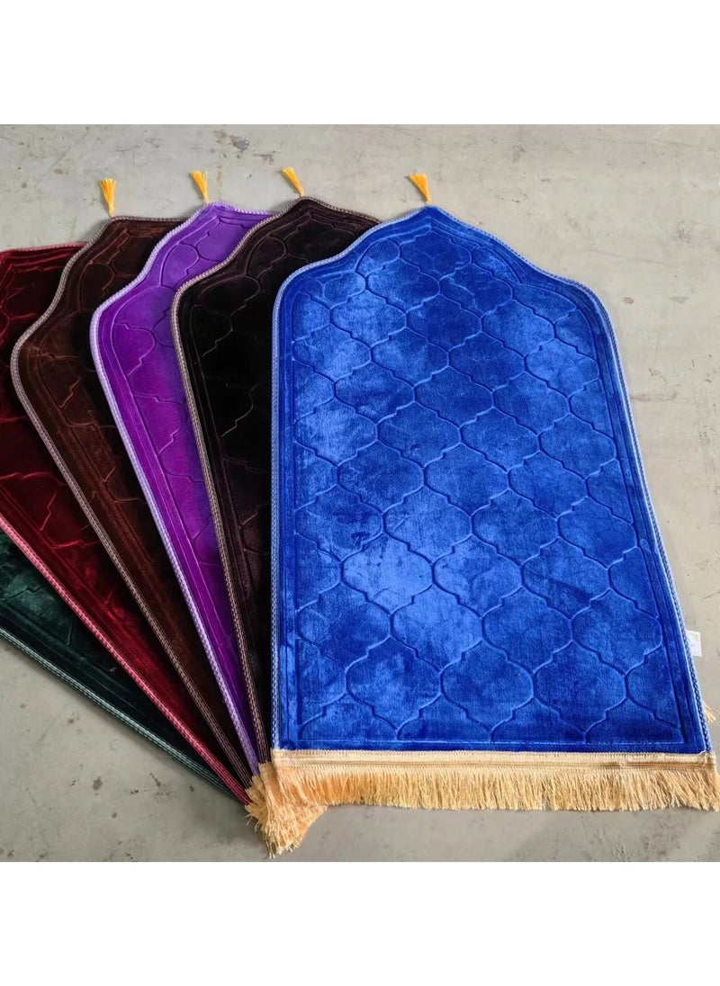 HOME 4 YOU - Muslim Praying Mat - Best Islamic Gift- Ramadan Prayer Rug -Thick Large Padded Velvety Janamaz for Kids Men Women- Soft Luxury Great for Knees and Forehead -Sajadah Salah Mat (Mixed Color) - Image 1